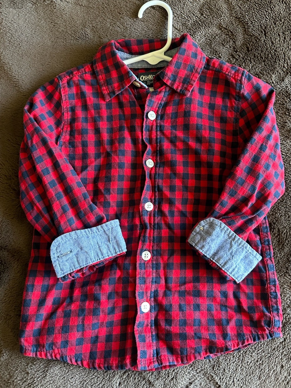 OshKosh B'gosh Red & Blue Plaid Button-Up Shirt for Kids